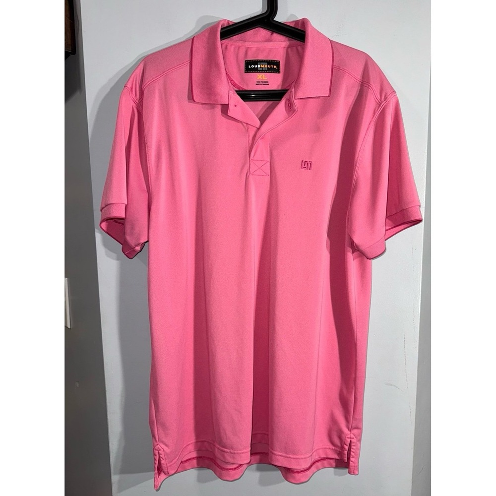 Loudmouth men's dark pink short sleeve golf polo‎ shirt XL